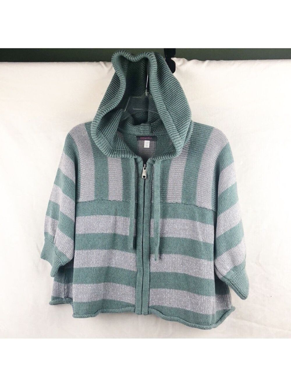 BNWT-JUST Sweet Sweater/Shrug hood 3/4 PuffSleeves